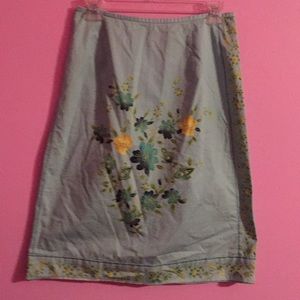Turquoise floral Ann Taylor skirt